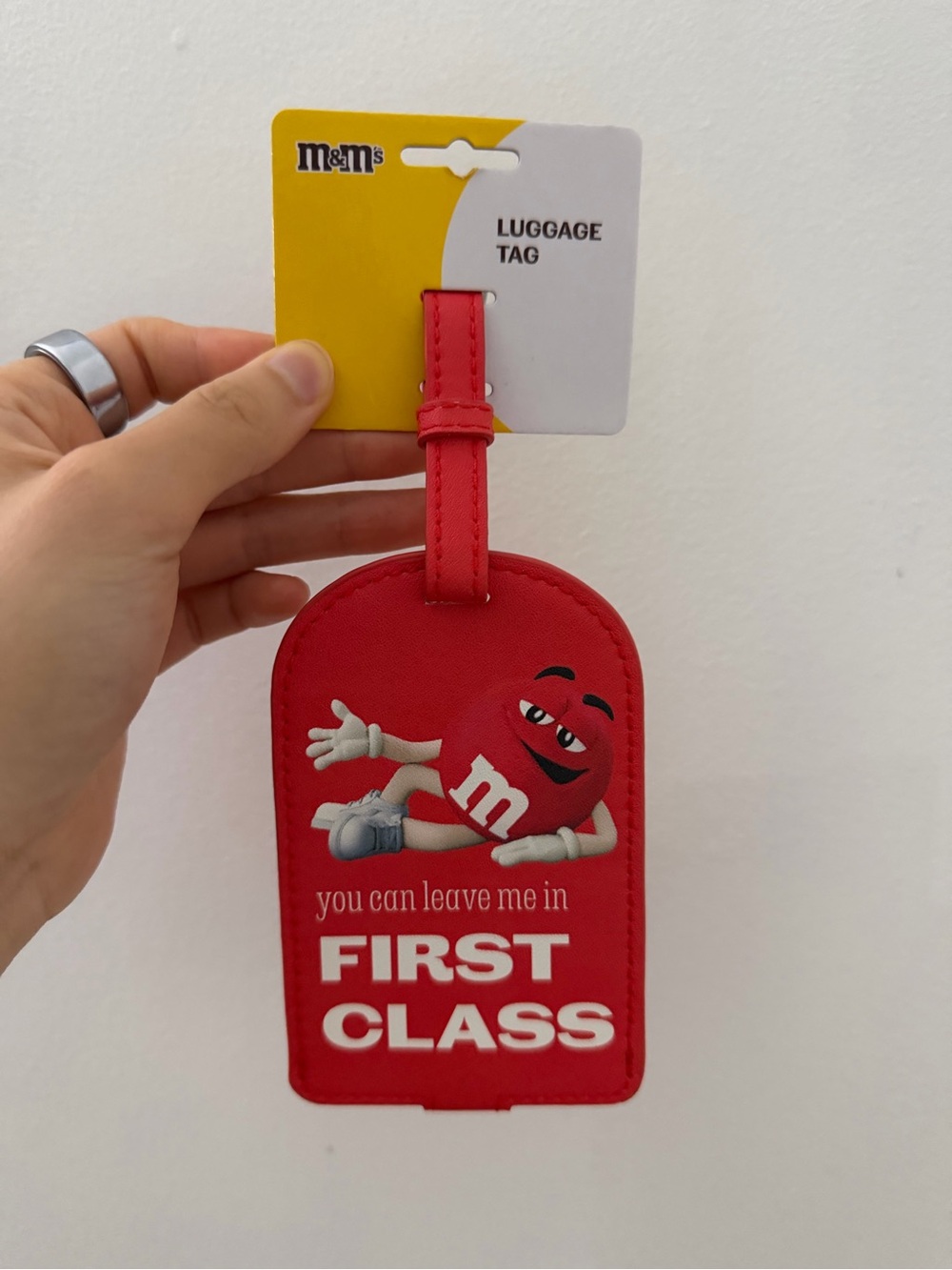 M&M'S Red Luggage Tag with Playful Red M&M Character